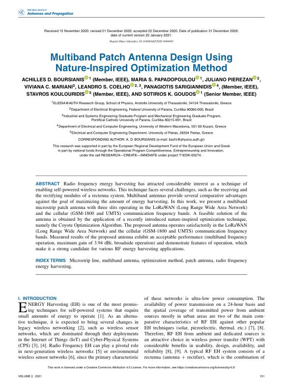 Multiband Patch Antenna Design Using Nature-Inspired Opti... | ResearchHub