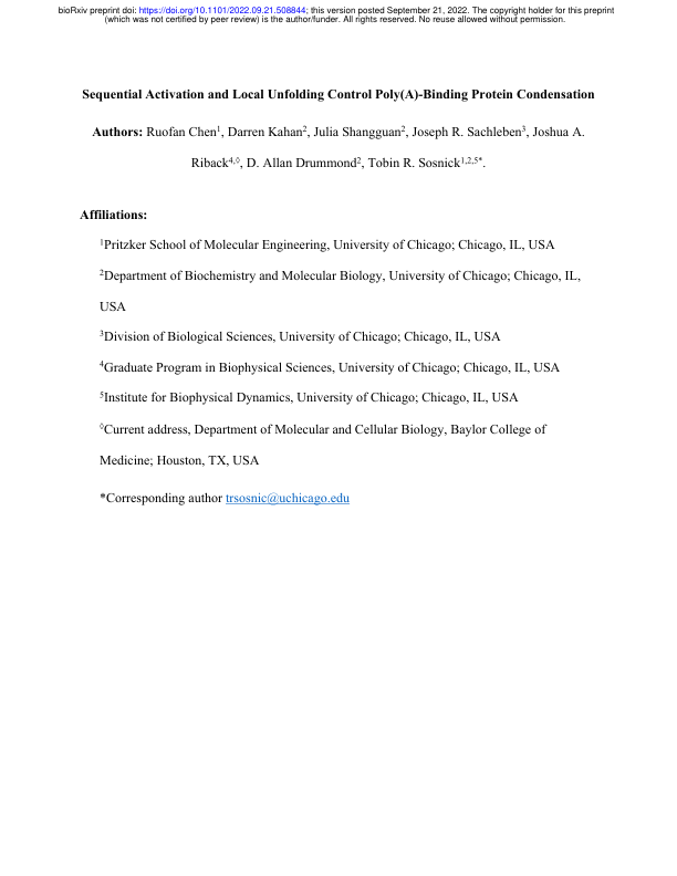 Sequential Activation and Local Unfolding Control Poly(A)-Binding ...