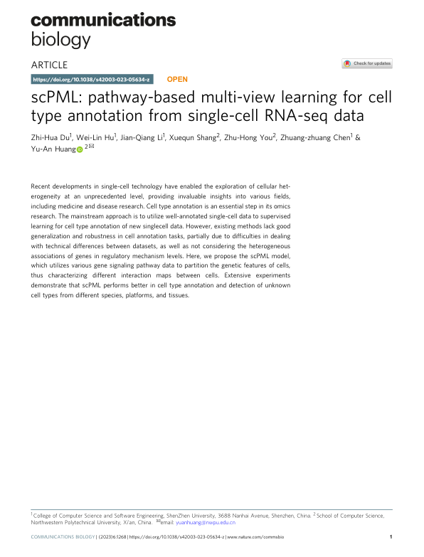 scPML: pathway-based multi-view learning for cell type annotation from ...